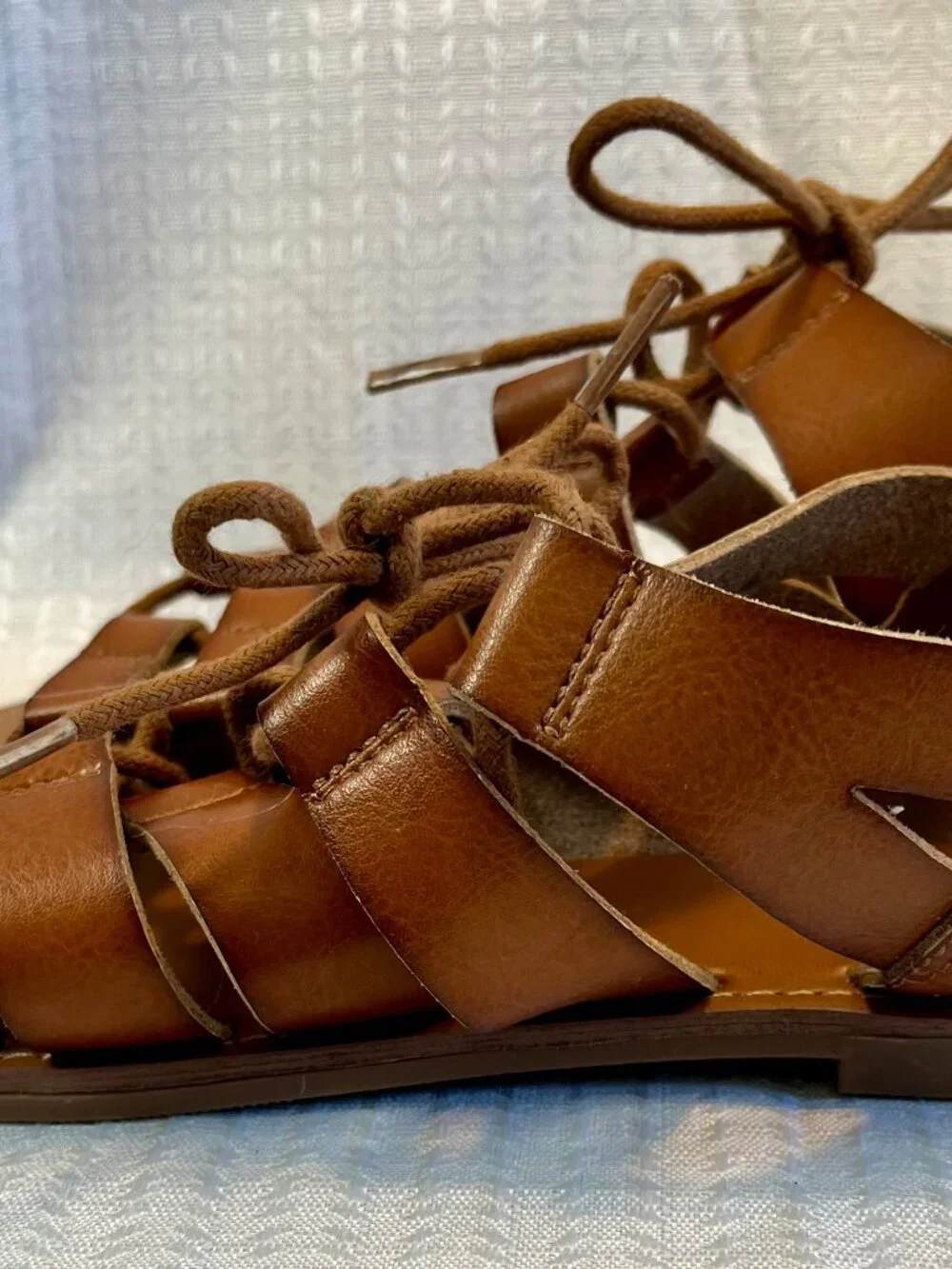 Vintage Faded Glory Vegan Leather Flat Gladiator Sandals size 7